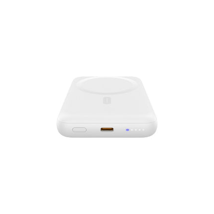モバイルバッテリー マグネット式ワイヤレス充電対応 10000mAh ホワイト [L-MBMG10-WH]