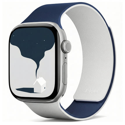 MOFT Apple Watch用マグネット式シリコンバンド 46mm ディープブルー x ミスティーグレー [MD025-1-46-NYBUMCGY]