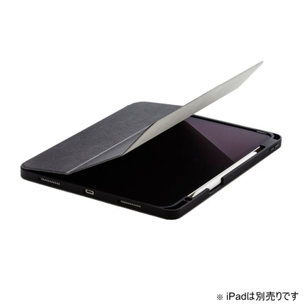 13インチiPad Air(M3/M2) フラップケースPencil収納 スリープ対応 ブラック [TB-A24XSABK]