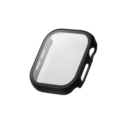 Apple Watch 46mm用フルカバーケース/プレミアムガラス/ゴリラ/高透明/ブラック [AW-24AFCGOBK]