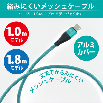 180°回転コネクタPD100Wケーブル 1.8m ブラック [180RPD-18M-BK]