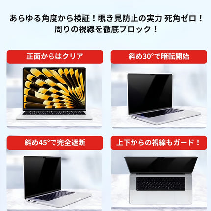 マグネット式 360°プライバシーフィルター（非光沢/マット） MacBook Pro 13インチ 2016-2022 ＆ Air 13インチ 2018-2020 [MBA13M2-Mag360]