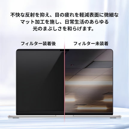 マグネット式 360°プライバシーフィルター（非光沢/マット） MacBook Pro 13インチ 2016-2022 ＆ Air 13インチ 2018-2020 [MBA13M2-Mag360]