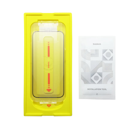【処分特価セール】かんたん貼り付け全面保護ガラスフィルム for iPhone 15 Plus/iPhone 16 Plus [BA-IP15/16PL-GlassSP-B]