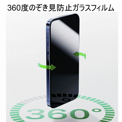 【処分特価セール】360度のぞき見防止ガラスフィルム for iPhone 16ProMax [SD-IP16PRM-360PGlassSP-B]