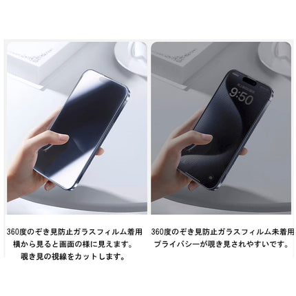 【処分特価セール】360度のぞき見防止ガラスフィルム for iPhone 15 Plus [SD-IP15PL-360PGlassSP-B]