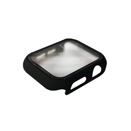 【処分特価セール】Apple Watch 7/8/9 41mm用ガラスフィルム一体型保護ケース ブラック [HA-APW41MM-FGFCASE-BK]