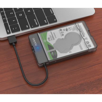 MAIWO 2.5インチSATA to USB-Aアダプタ+ケース BLACK [K105]